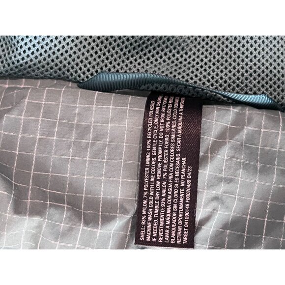 All In Motion Mens Grid Pattern Windproof Jacket L Size Zippered Pockets Teal - Picture 8 of 8